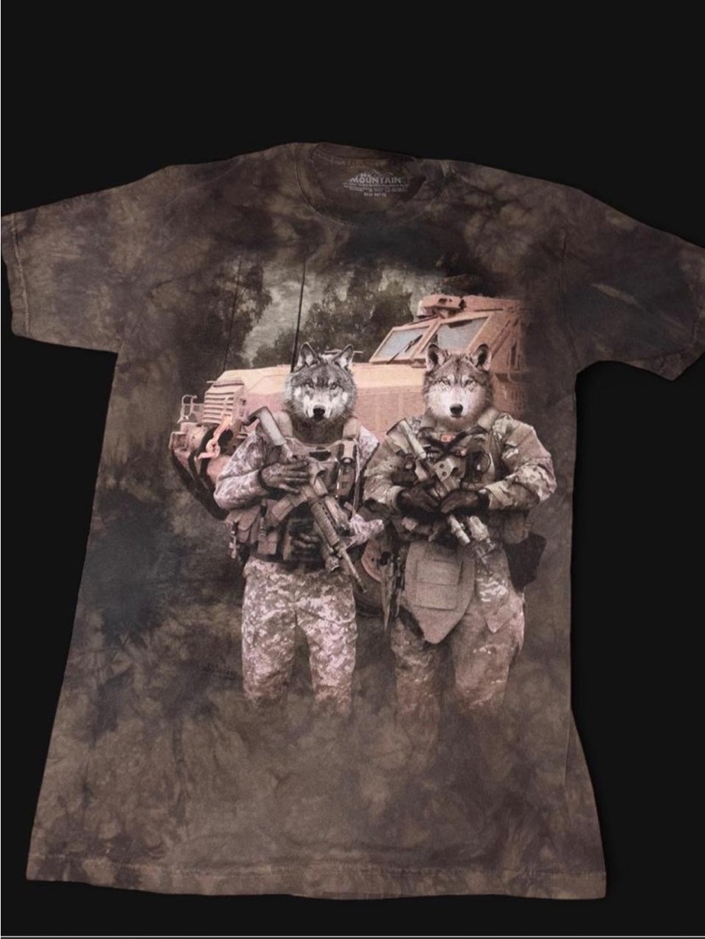 The Mountain Military Camo Tactical Wolves Tie Dye Graphic Tee 🐺🪖